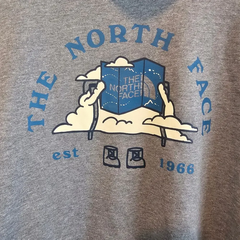 The North Face Evolution Cloud Hoodie Mens XXL Gray Outdoor Graphic Pullover NWT